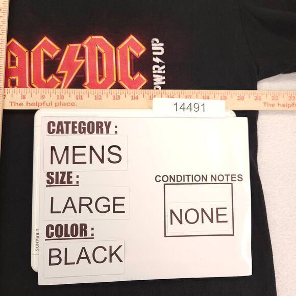 ACDC Band Crew Neck Short Sleeve Graphic T Shirt Mens Size Large L Black - Picture 7 of 9